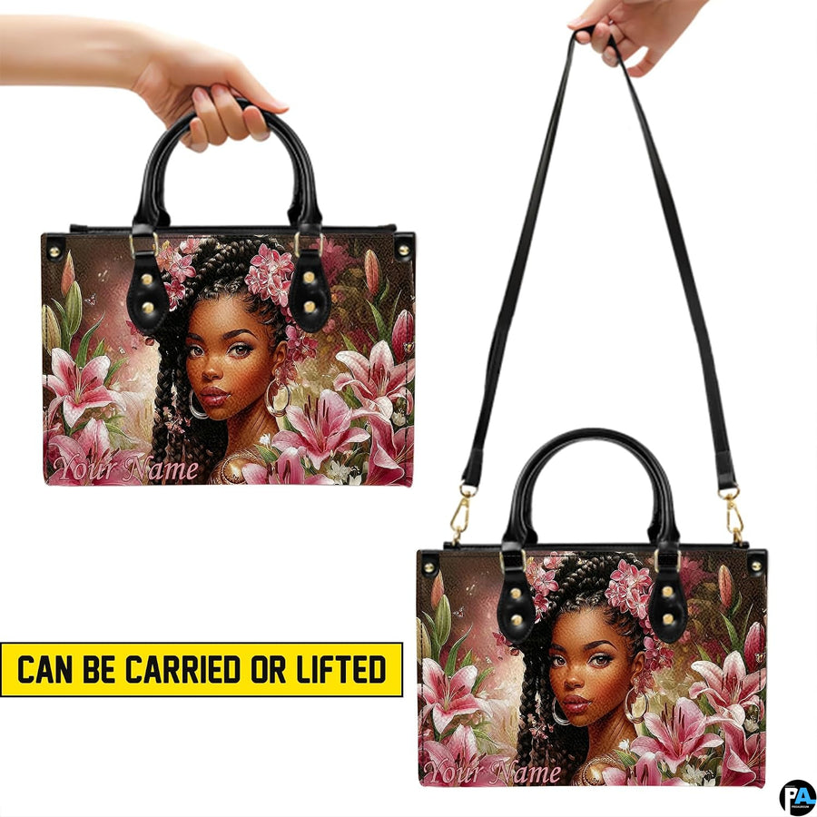 Dual presentation displaying handheld and hanging orientations of the braided floral art accessory.