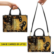 Personalized African American Woman Gold Rose Handbag - Design 01
