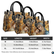 Handbag sizing chart illustrating dimensions for Medium, Large, and Extra Large options