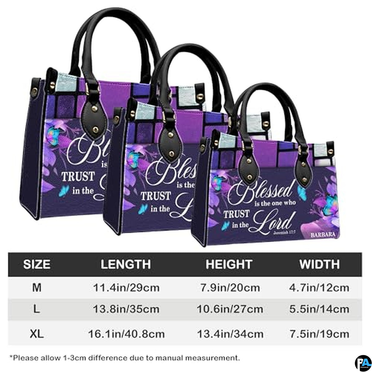 Personalized Blessed Trust Butterflies Handbag