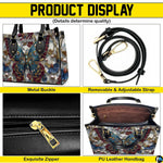 Interior view of open tote handbag showing spacious lining and compartments