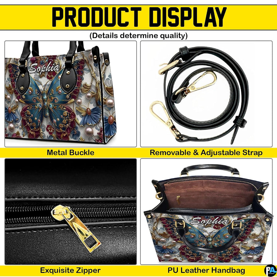 Interior view of open tote handbag showing spacious lining and compartments