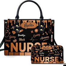 PREAUREUM "{split_values}" Personalized {collection_title} Leather Handbag