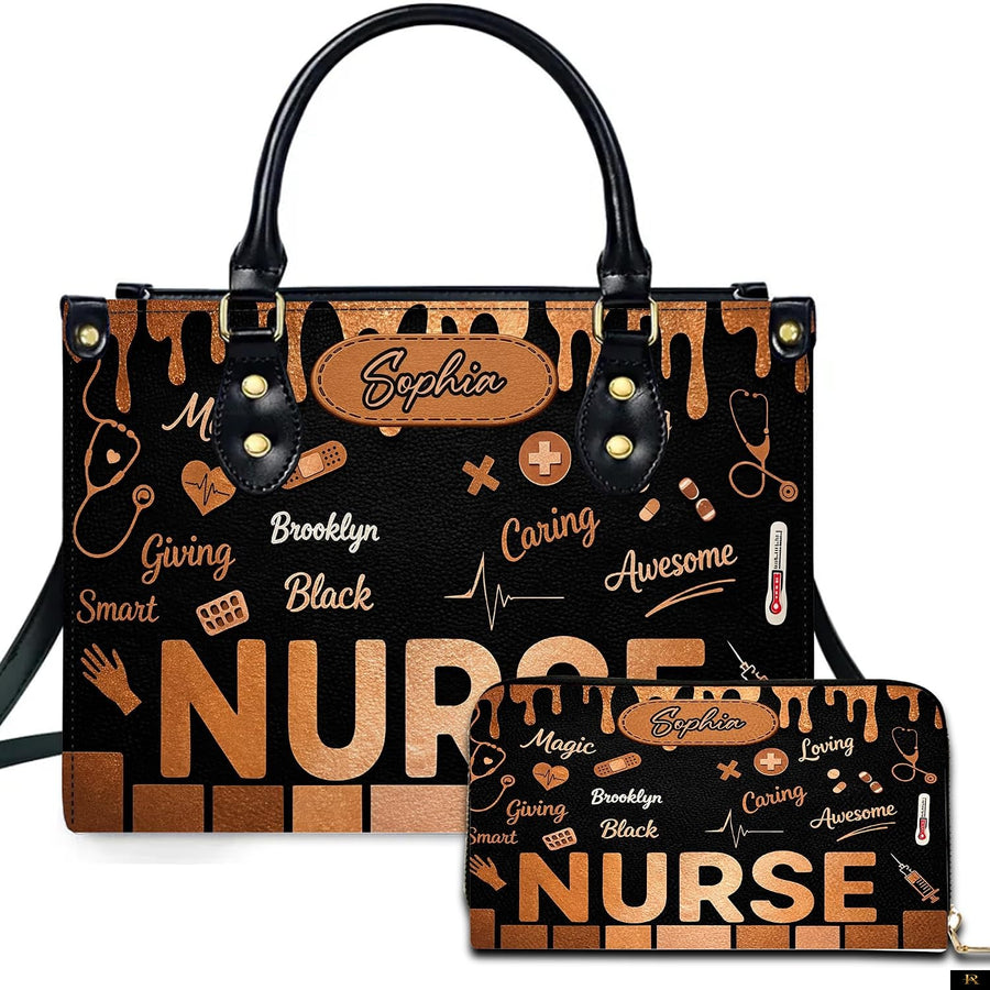 PREAUREUM "{split_values}" Personalized {collection_title} Leather Handbag