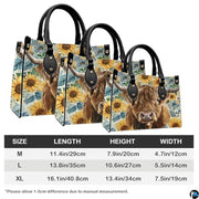 Highland Cow Leather Handbag Custom Cow Purse for Women Country Farm PU Leather Tote Gifts for Farmers Girls Mom Gift