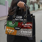 Personalized Christian Leather Handbag, Jesus Christian Tote Bag, Bible Purse, Religious Bags Gift for Mom, Women