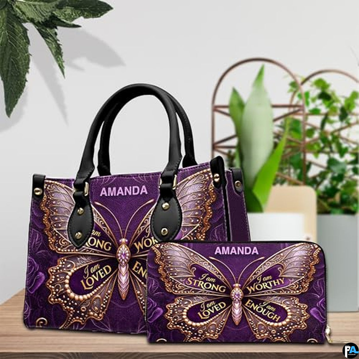 Personalized Inspirational Butterfly Handbag for Christian Gift