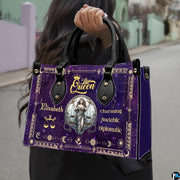 Outdoor street showcase of Celestial Scales Satchel Handbag carried on city sidewalk.