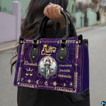 Outdoor street showcase of Celestial Scales Satchel Handbag carried on city sidewalk.