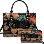 Studio presentation of cat library art beside matching rectangular companion accessory.