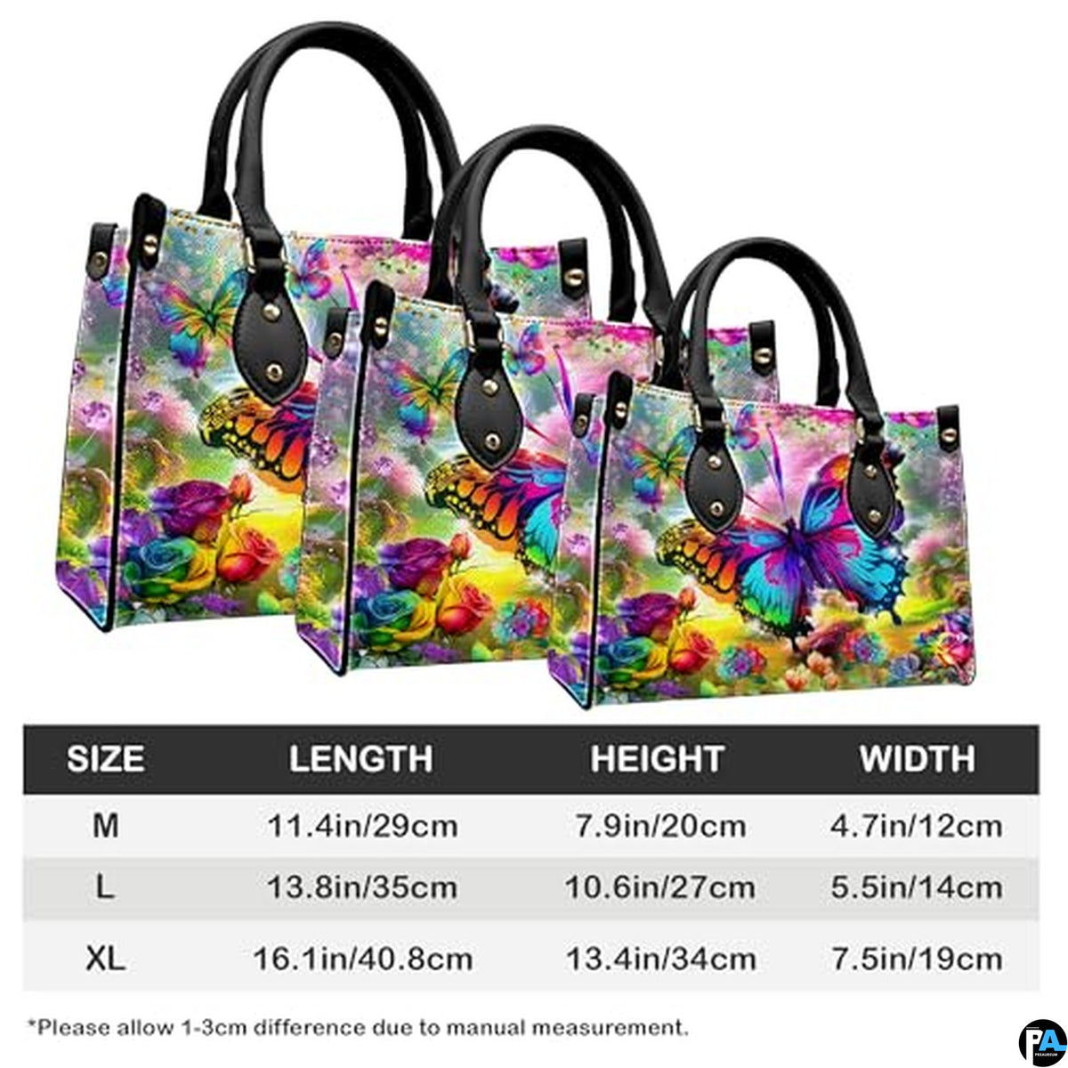 Personalized Butterfly Leather Handbag – Gothic Moon Bag with Adjustable Strap and Matching Witchcore Purse for Women