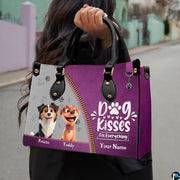 Coordinating cartoon canine duo tote handbag and zippered wallet pair