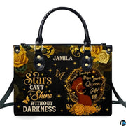 Personalized Black Woman Gold Rose Quote Handbag for Meaningful Gifts