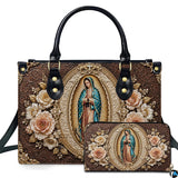 Our Lady of Guadalupe Baroque Medallion Handbag and Matching Wallet Set