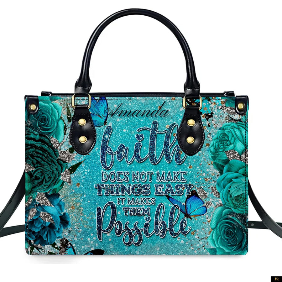 PREAUREUM "{split_values}" Personalized {collection_title} Leather Handbag