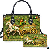Leprechaun Handbag with Irish Horse Cart Scene