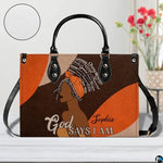 Personalized African American Leather Bag, African Purse, Gifts for Black Girl Women, Black History Handbags
