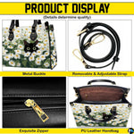 Feature breakdown graphic highlighting distinct visual elements and aesthetic construction.
