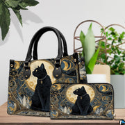 Art nouveau cat art showcased resting beside indoor botanical house plants.