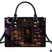 Gothic witch apothecary cottage handbag displayed alone on white background.