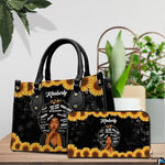 Personalized Leather Handbag for Black Women, Custom African Purse Bag Set, Birthday Meaningful Gifts for Mom, Friend