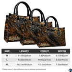 Personalized Halloween Gothic Leather Handbag Custom Raven Black Cat Purse Dark Fantasy Shoulder Bag Gift for Women