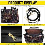 Interior view of open tote handbag showing spacious lining and compartments