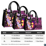 Proportion graphic illustrating medium, large, and extra-large scale options for the handbag