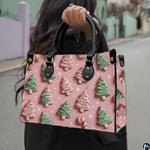 Outdoor handheld perspective showing the cheerful holiday baked cookie and candy cane graphic pattern