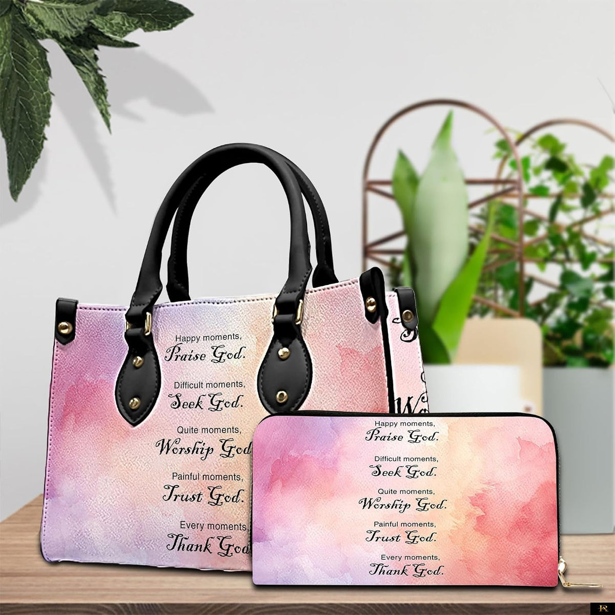 PREAUREUM "{split_values}" Personalized {collection_title} Leather Handbag