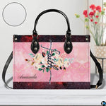 Personalized Flower Floral and inspirational text Handbag