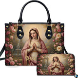 Courtyard Sanctuary Virgin Mary Handbag and Matching Wallet Set