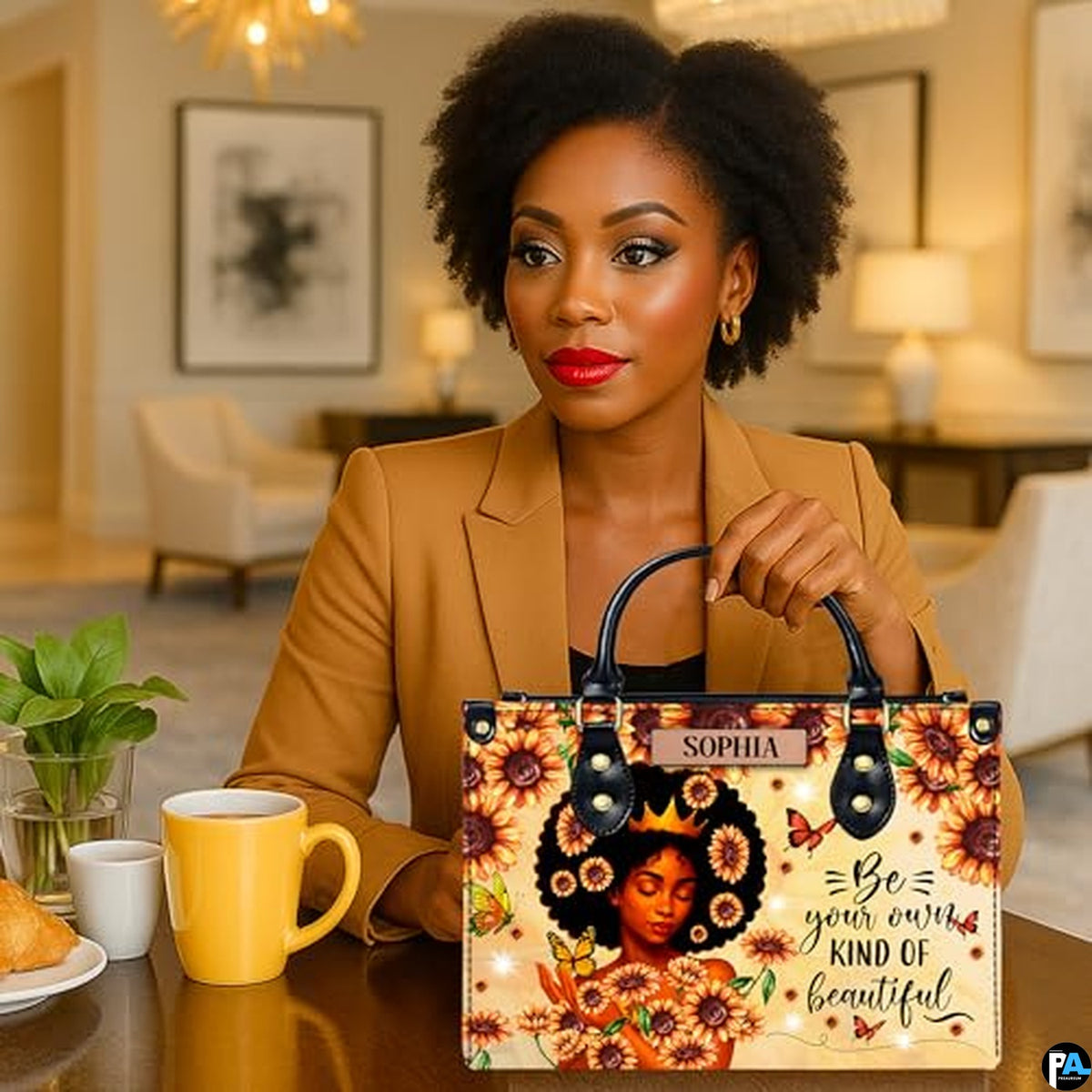 Personalized African American Leather Bag, African Purse, Gifts for Black Girl Women, Black History Handbags