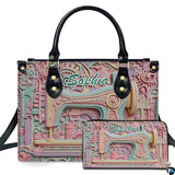 Sewing Machine Sculpture Art Pastel Mechanical Relief Design