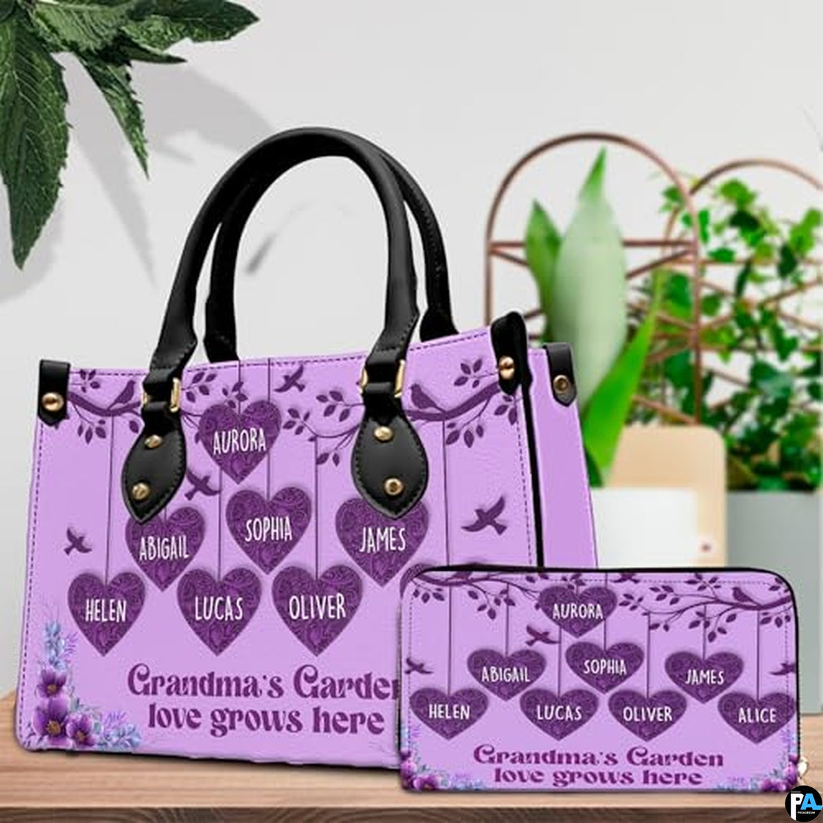 Personalized Bird Flower personalized family garden Handbag