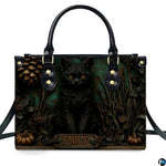 Personalized Animal Leather Handbag – Custom Name Flowers with 2D Print with 3D Effect – Gift for Gramma, Mom, Daughter