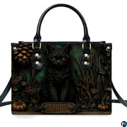 Personalized Animal Leather Handbag – Custom Name Flowers with 2D Print with 3D Effect – Gift for Gramma, Mom, Daughter