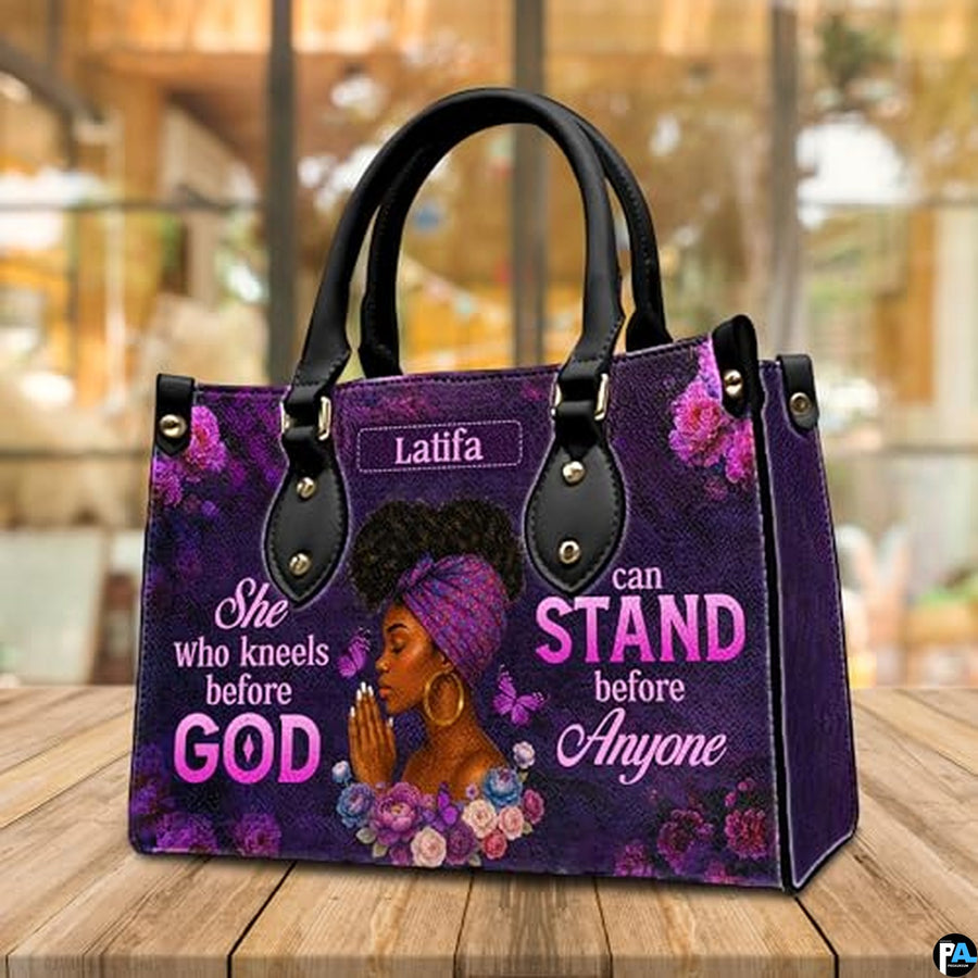 Personalized Leather Handbag for Black Women, Custom African Purse Bag Set, Birthday Meaningful Gifts for Mom, Friend