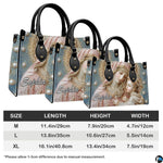 Handbag sizing diagram illustrating medium, large, and extra-large dimensions