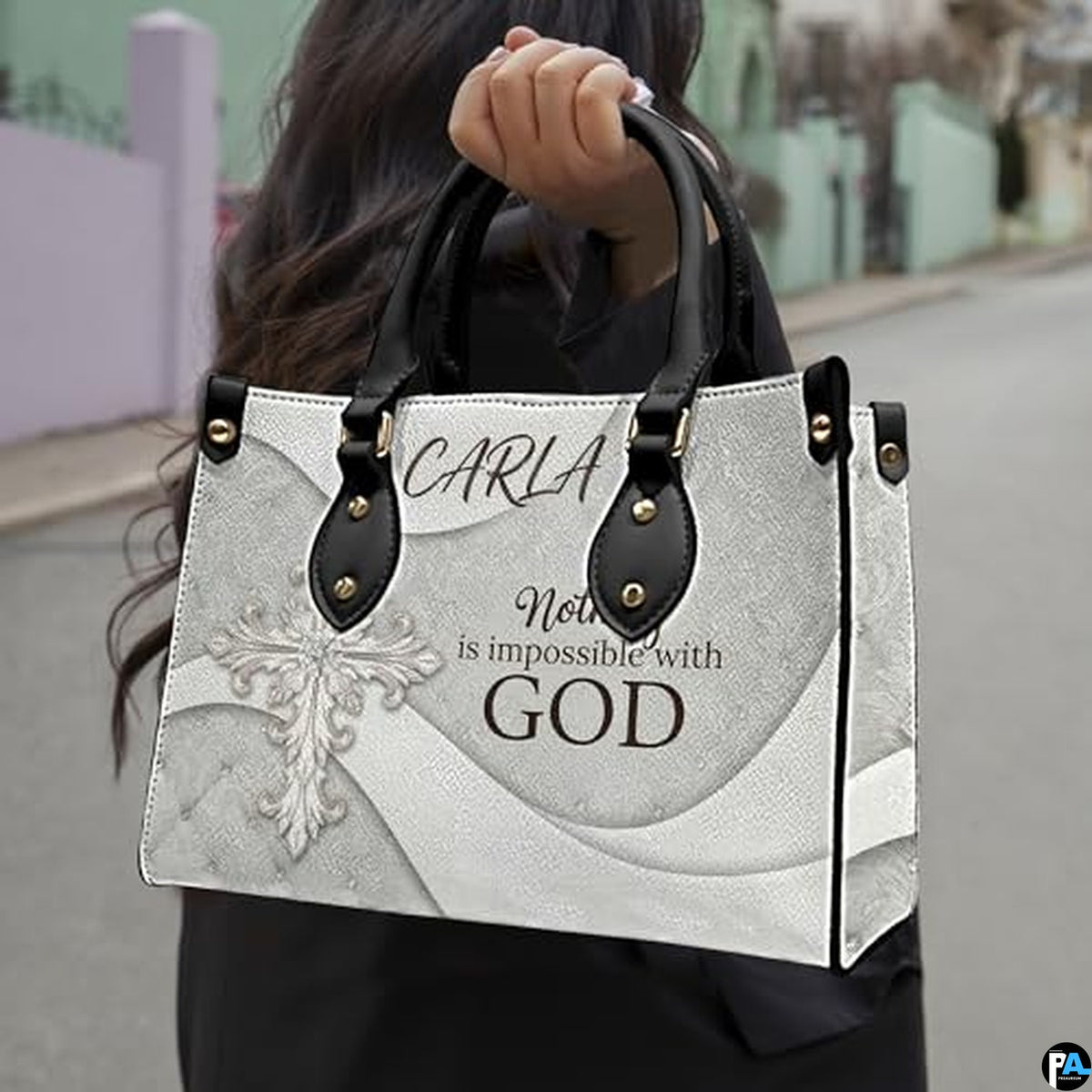 Personalized Christian Leather Handbag – Custom Purse Faith Gift for Mom, Grandma, Women Birthday or Christmas