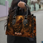 Personalized Witch Handbag with Purse, Custom Name Gothic Leather Bag Set for Women, Halloween Shoulder Bag, Witch Gift