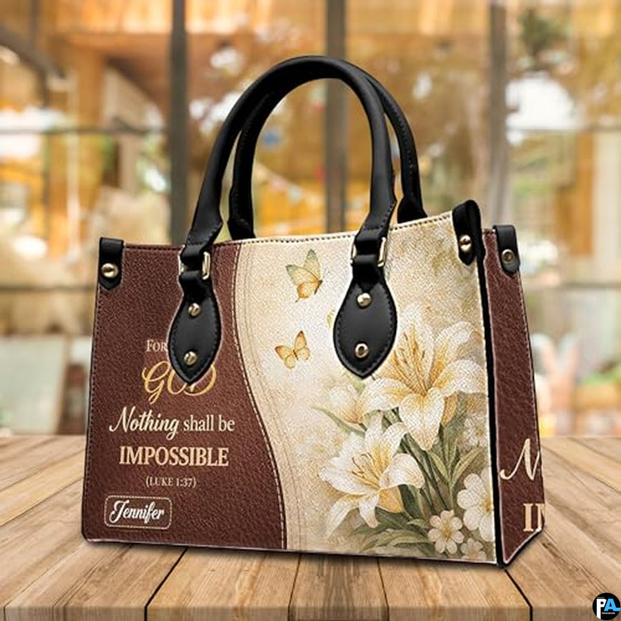 Personalized Christian Leather Handbag – Custom Purse Faith Gift for Mom, Grandma, Women Birthday or Christmas