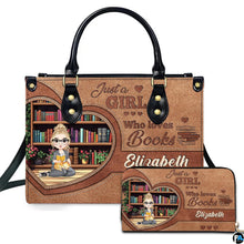 Personalized Book Lover Leather Bag, Just A Girl Who Loves Book Handbag With Name, Books Purse, Gifts For Readers, Writer