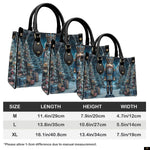 PREAUREUM "Santa, Snowman & Nutcracker Prints Festive Purse" Personalized Christmas Leather Handbag