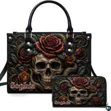Personalized Halloween Gothic Leather Handbag Custom Raven Black Cat Purse Dark Fantasy Shoulder Bag Gift for Women
