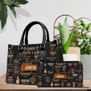 PREAUREUM "{split_values}" Personalized {collection_title} Leather Handbag