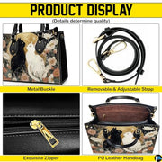 Black Cat Leather Bag – Vintage Cat Art Handbag, Stylish Animal-Themed Purse, Unique Gift for Cat Lovers