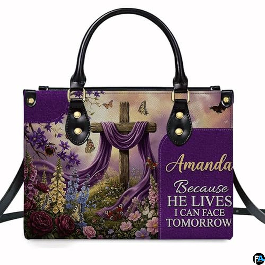 Personalized Christian Leather Handbag – Custom Purse Faith Gift for Mom, Grandma, Women Birthday or Christmas