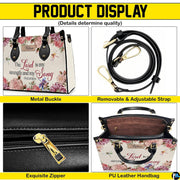 Four-panel showcase illustrating design details, hardware, and interior layout.