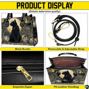 Multi-panel diagram presenting close-up visual highlights of the feline graphic design.